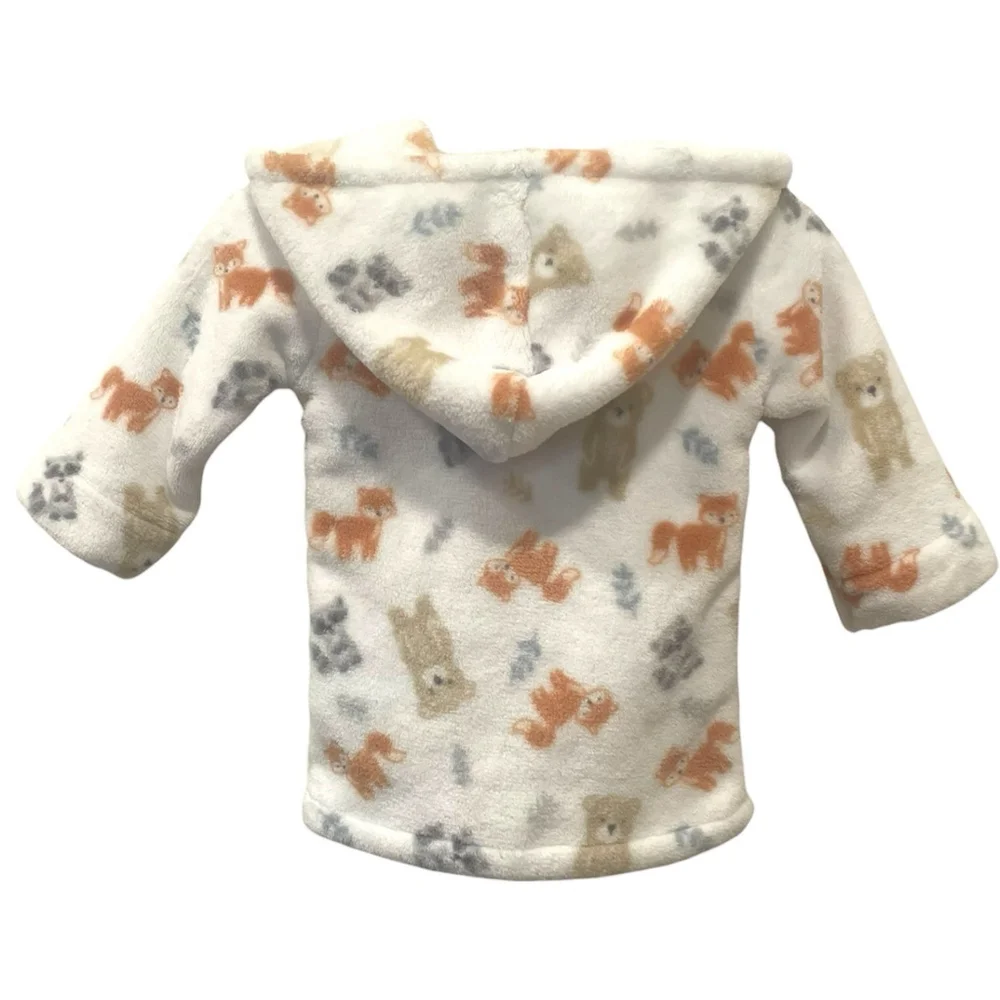 Baby Essentials Unisex Size 0-9 Months Hooded Robe Attached Sash Woodland Animal